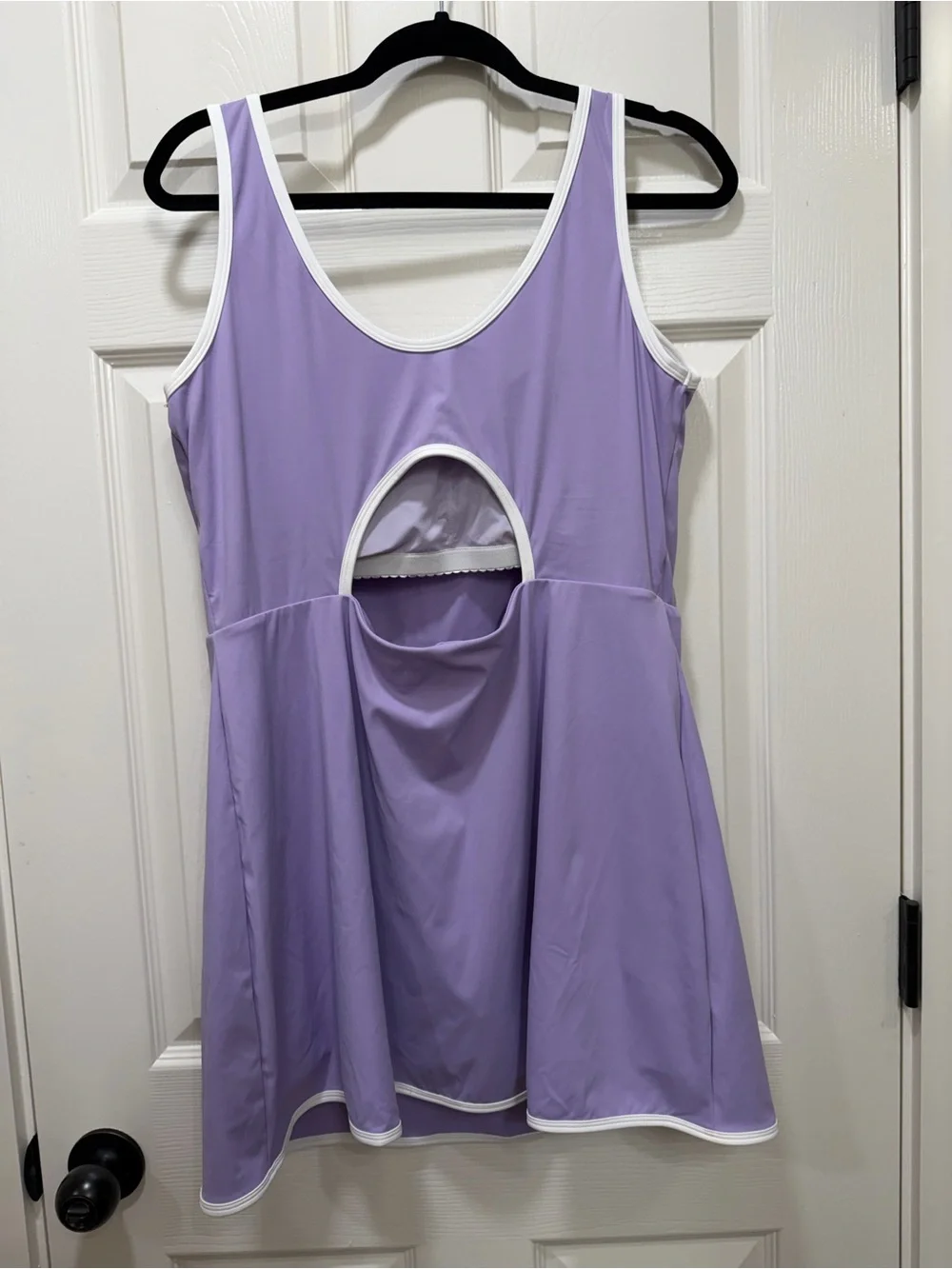 Lavender Athletic Tennis Dress Built-In Shorts Open Back Women’s XL